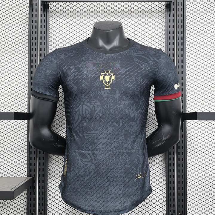 2324 Portugal player version black soccer jersey size S-2XL — foto 1