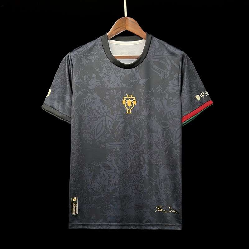 2324 Portugal black soccer jersey size S-2XL AT318 — foto 1