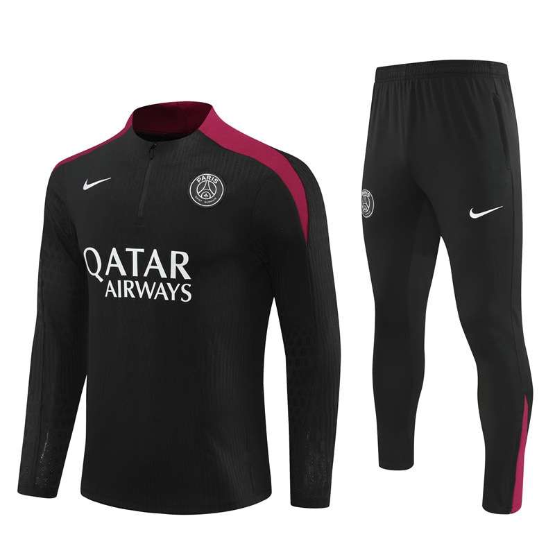 2425 PSG short zipper half zipper player black kit S-XXL — foto 1