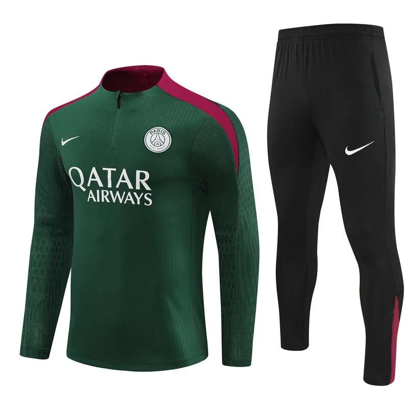 2425 PSG short zipper half zipper player green kit S-XXL — foto 1