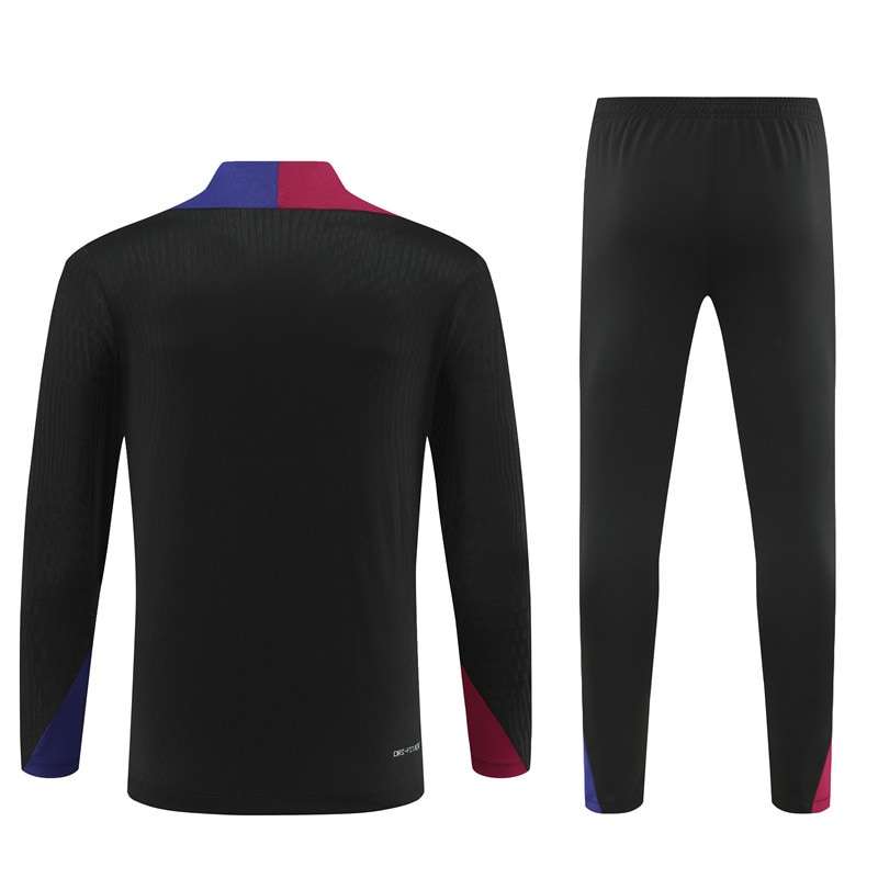 2425 Barcelona short zipper half zipper player black kit S-XXL — foto 2