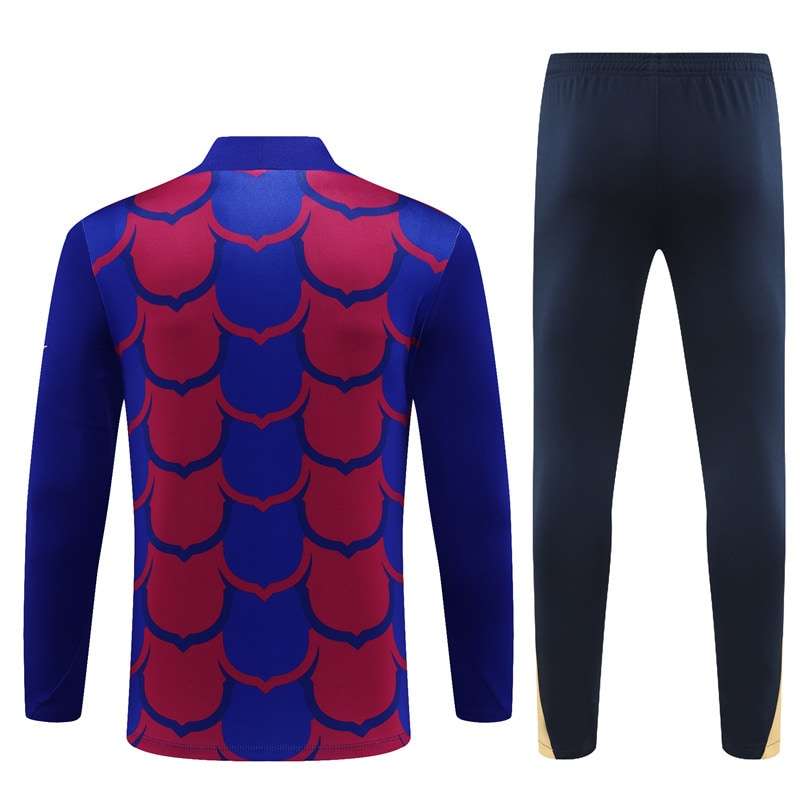 2425 Barcelona short zipper half zipper player blue and red kit S-XXL — foto 2