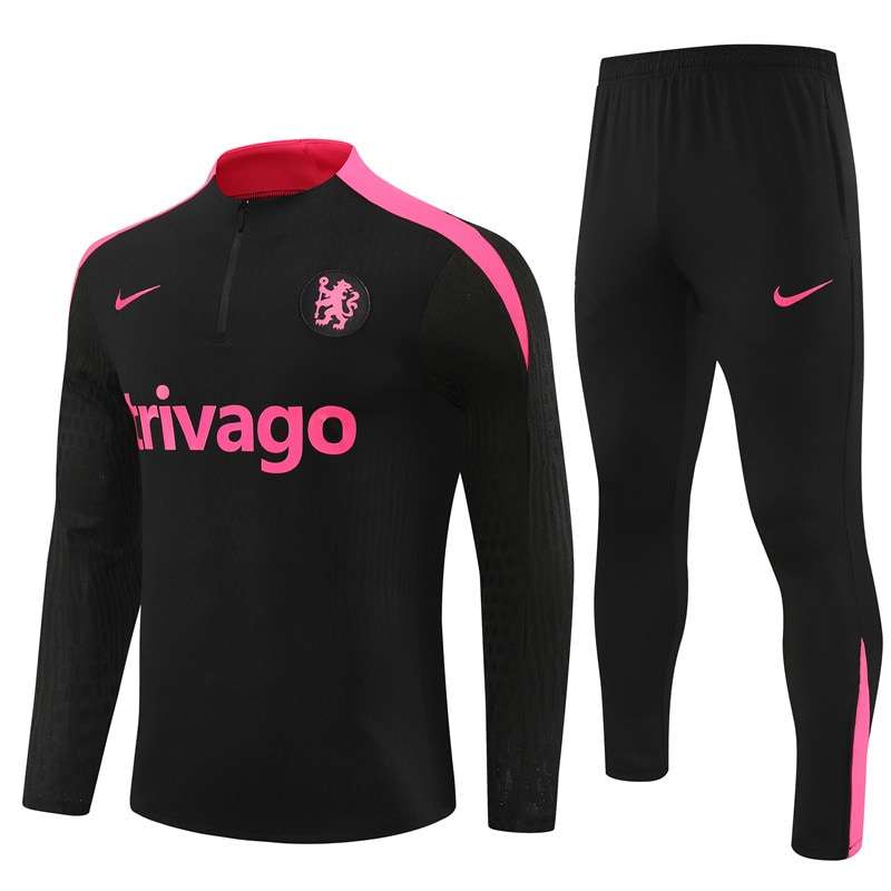 2425 Chelsea short zipper half zipper player black kit S-XXL — foto 1