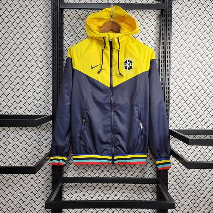 2024 Brazil black and yellow player windbreaker S-XXL — foto 1