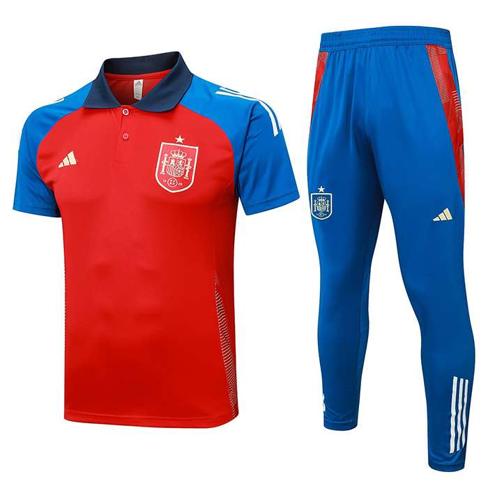 C1101 2425 Spain red training suit polo kit S-XXL — foto 1