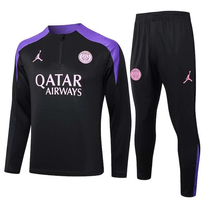 B920 2425 half zipper PSG training suit black purple KIT S-XXL — foto 1