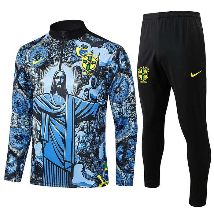B958 2425 player half zipper Brazil gray blue S-2XL — foto 1