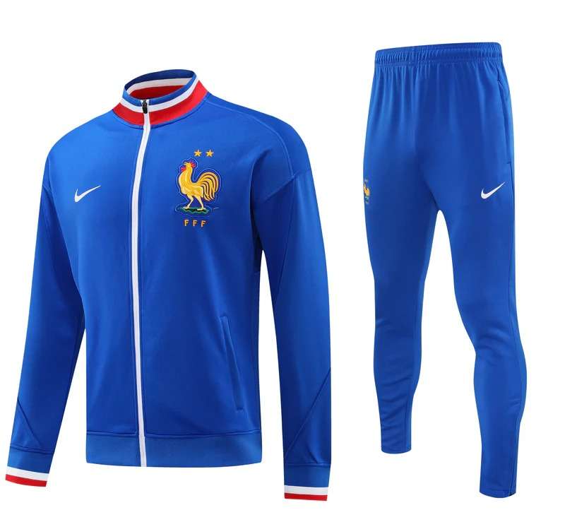2425 France training suit long zipper blue S-XXL — foto 1