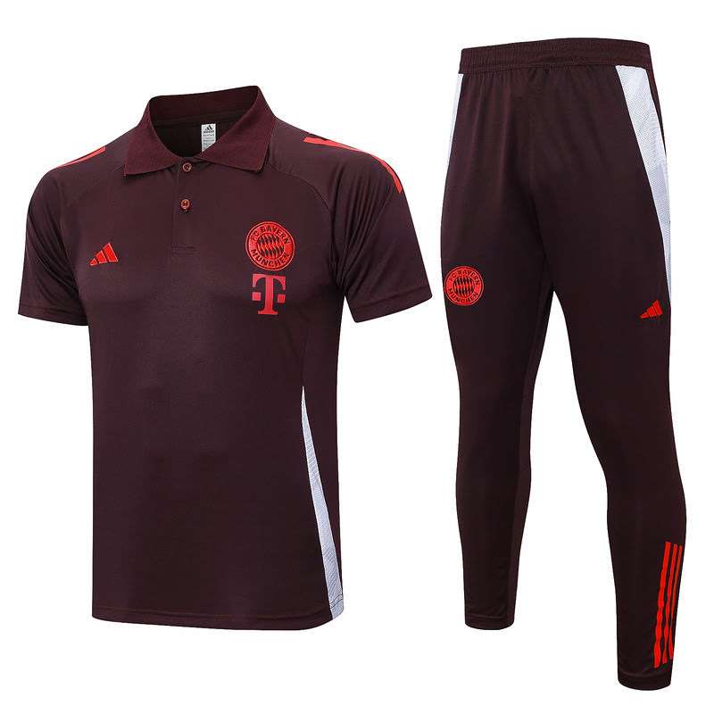 C1119# 2425 Polo Bayern Red Brown kit S-XXL — foto 1