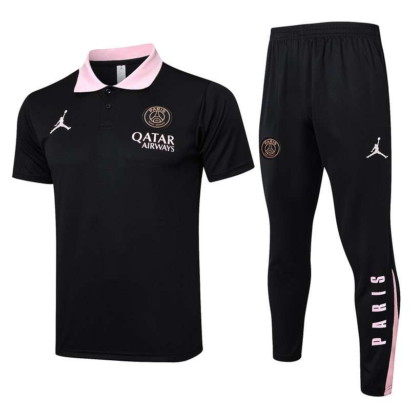 C1141 2425 Polo PSG black kit S-XXL — foto 1