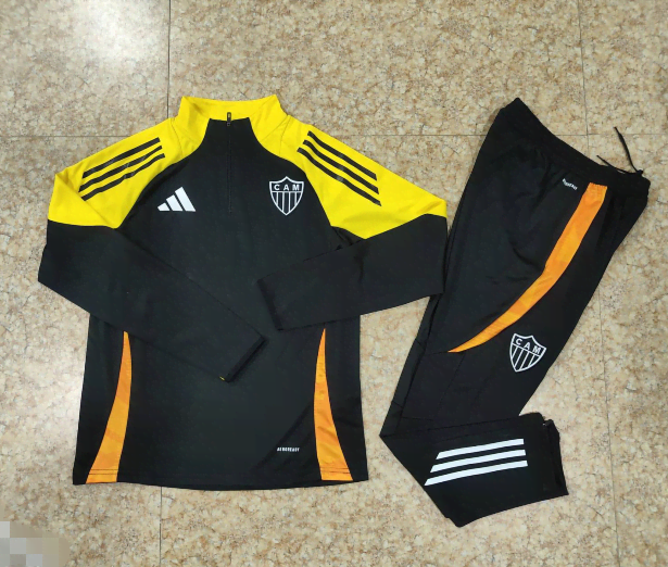 2526 Atletico Mineiro half zipper  black and yellow S-XXL — foto 3