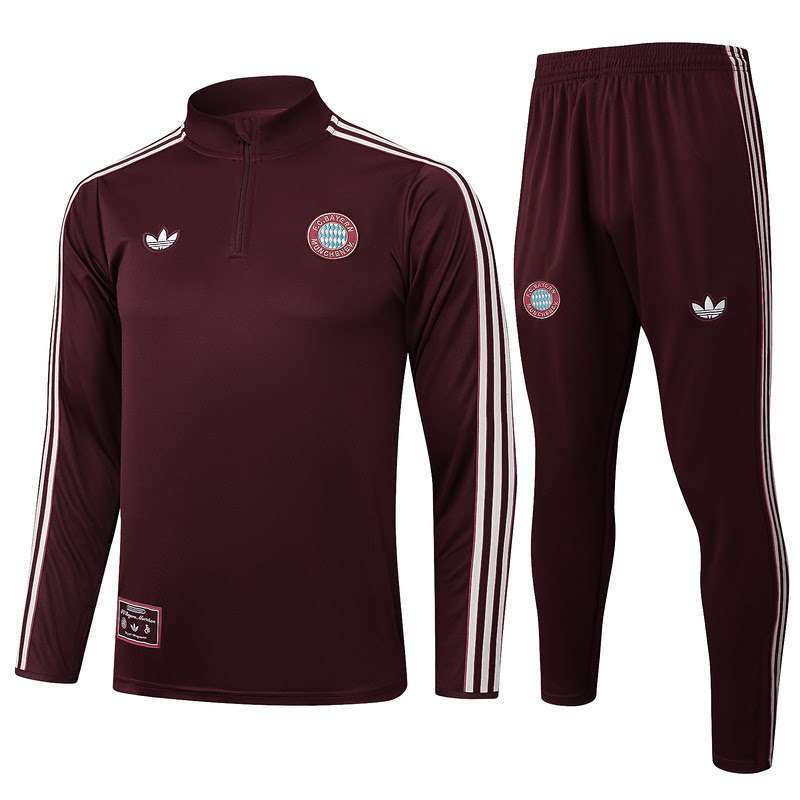 B2512 2425 Bayern deep red training suit half zipper Size S-XXL — foto 1