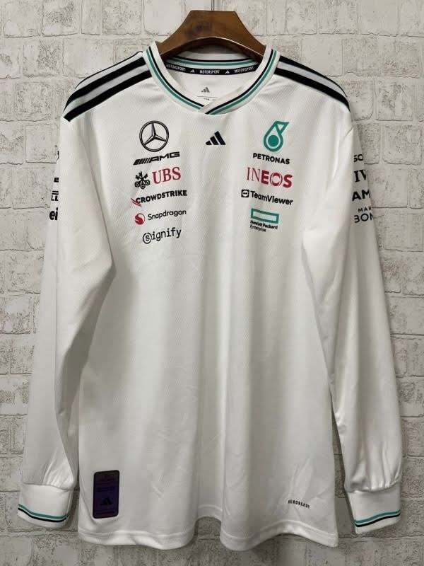 2025F1 Mercedes white long-sleeved S-4XL — foto 1