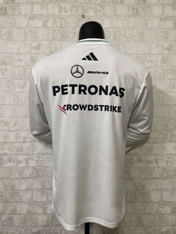 2025F1 Mercedes white long-sleeved S-4XL — foto 3