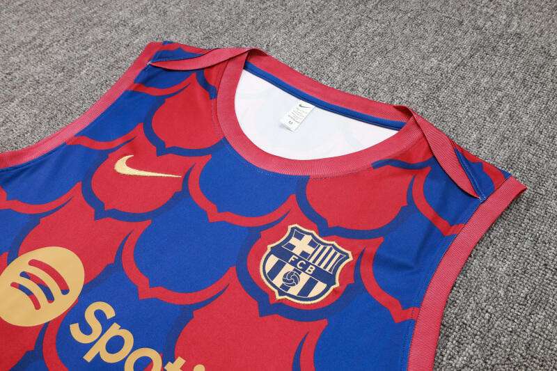 D1098#2425 Barcelona red and blue inkjet vest suit S-2XL — foto 3