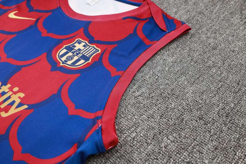 D1098#2425 Barcelona red and blue inkjet vest suit S-2XL — foto 4