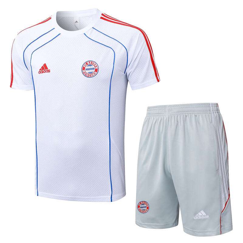 D25100# 2526 Bayern White (Blue Trim)Retro Short Sleeve Suit S-2XL — foto 1