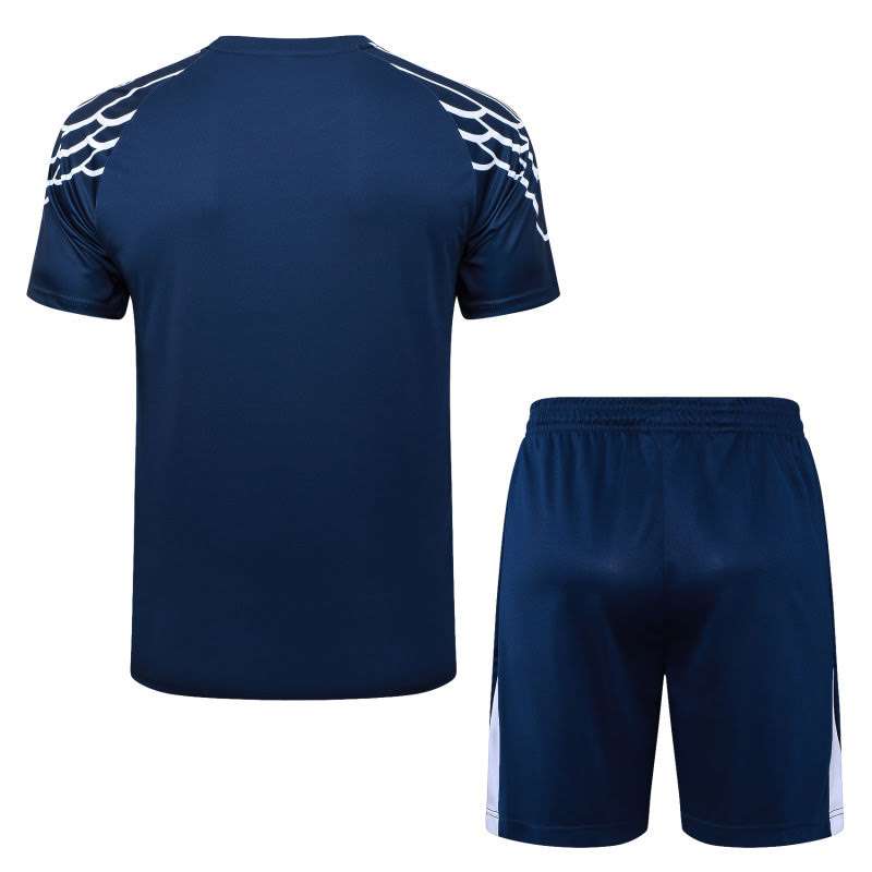 D25186# 2526 Paris Royal Blue Inkjet Short Sleeve Suit S-2XL — foto 2