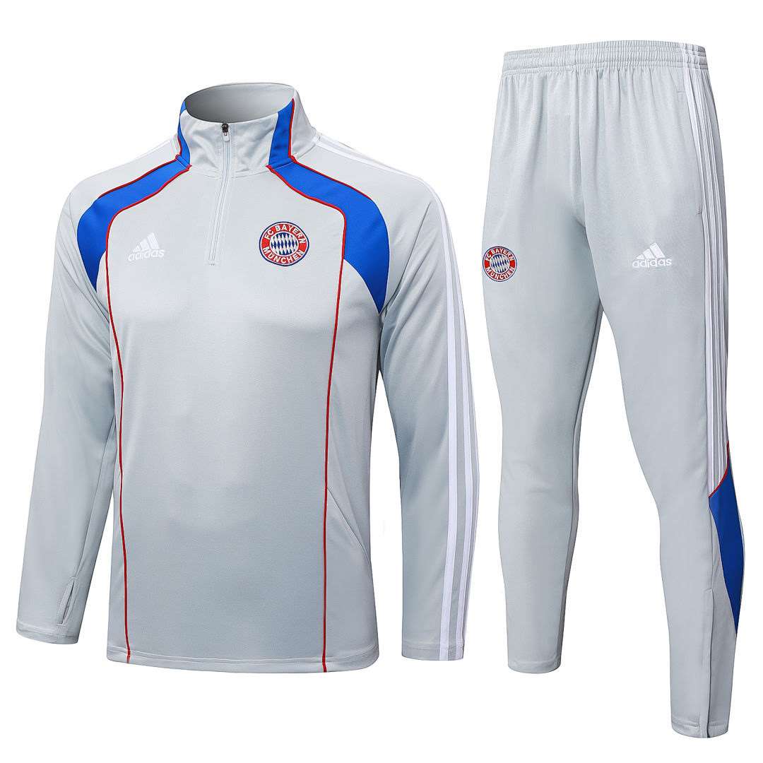 B2548# 2526 Bayern Light Grey Half-Zip Suit S-2XL — foto 1