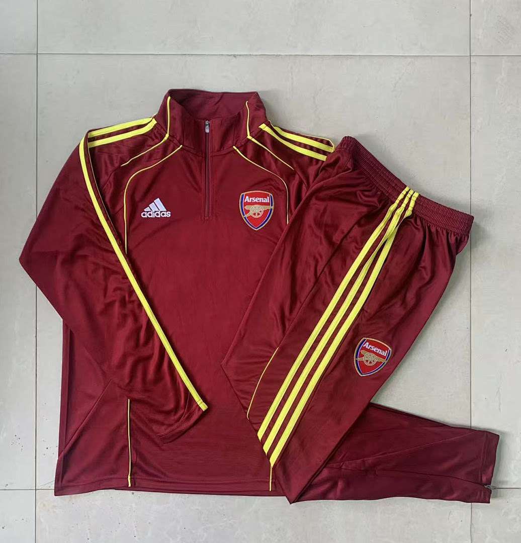 B2549# 2526 Arsenal Dark Red Vintage Half-Zip Suit S-2XL — foto 3