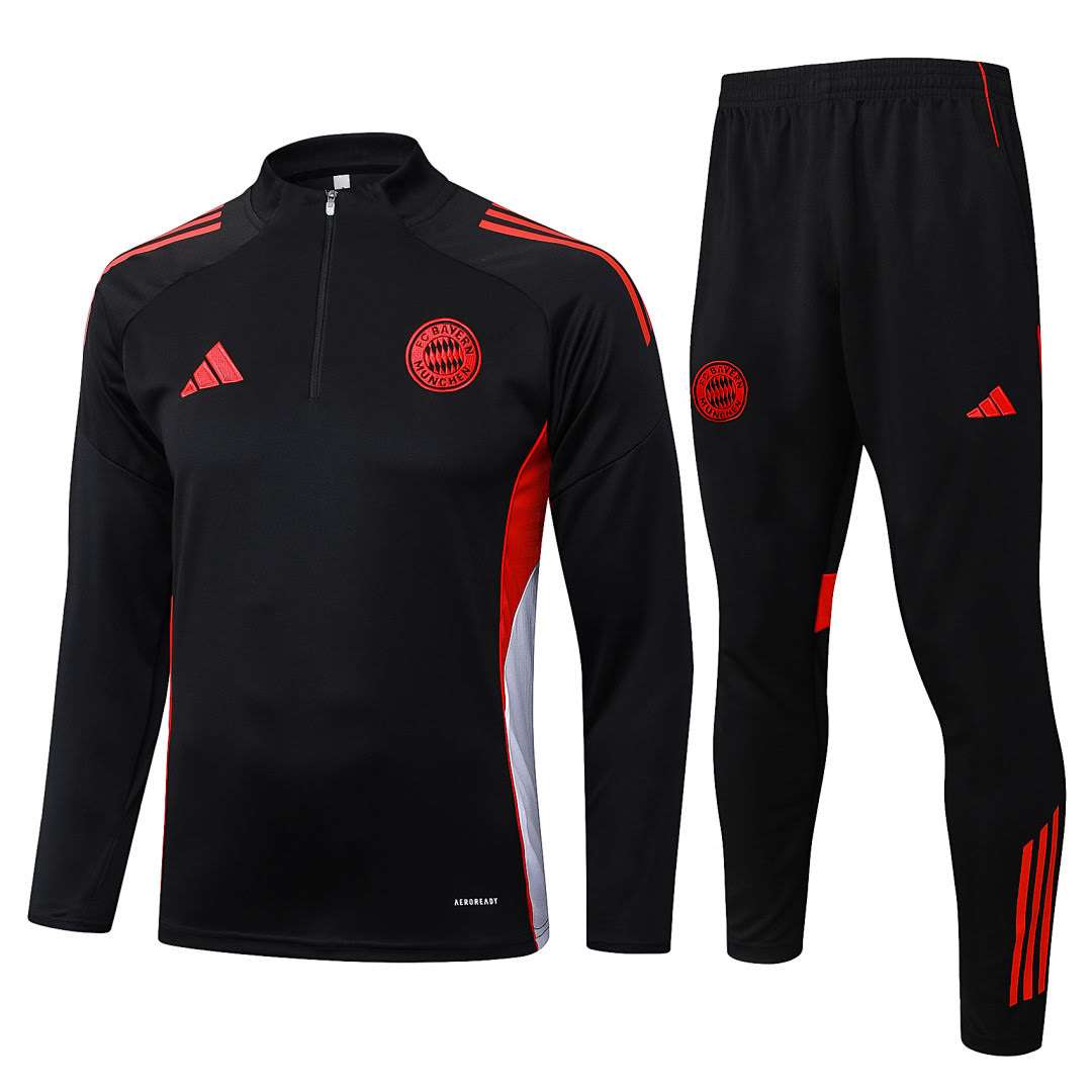 B2553# 2526 Bayern Munich Black Half-Zip Suit S-2XL — foto 1