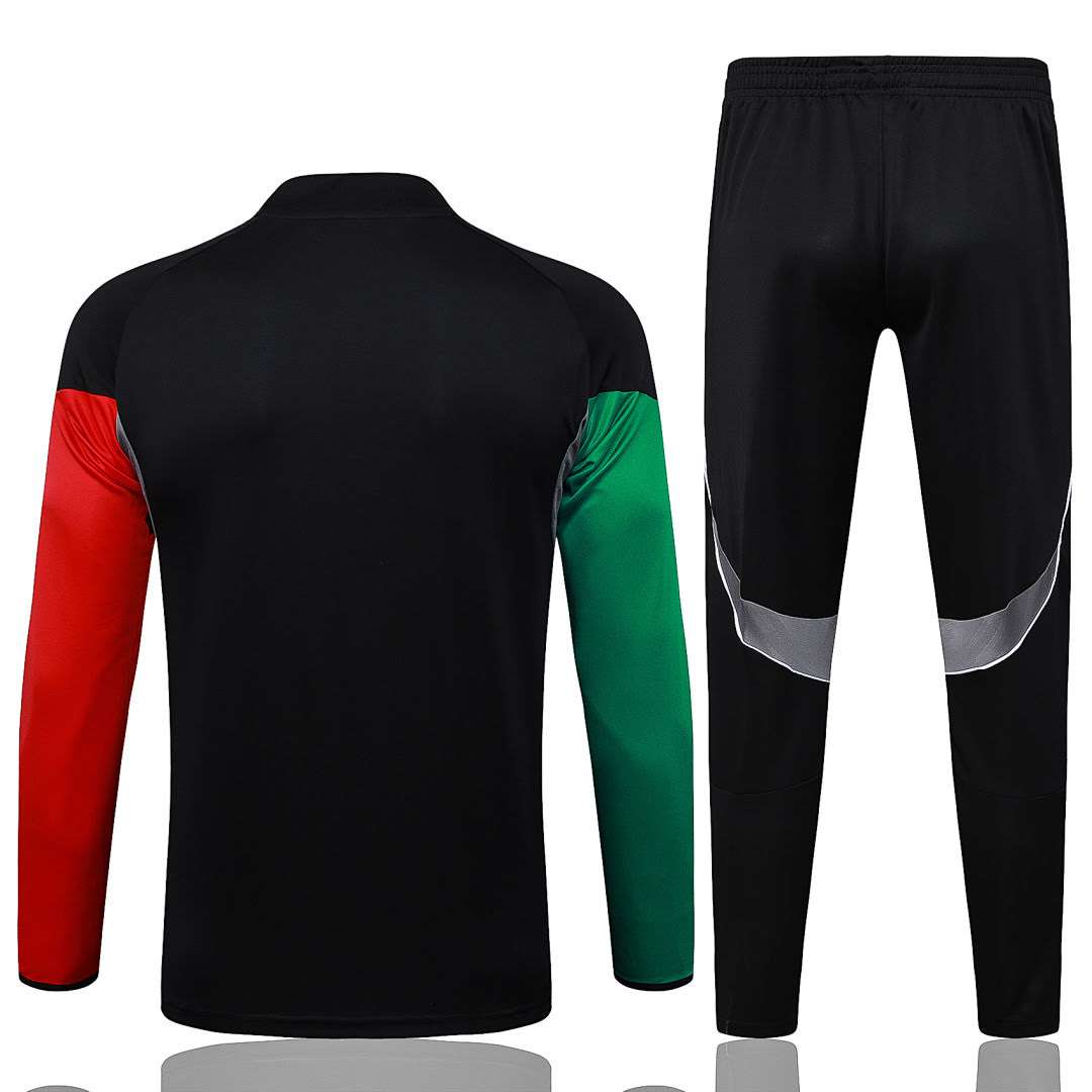 B2547# 2526 Arsenal Black Half-Zip Suit S-2XL (Red and Green Sleeves) — foto 2