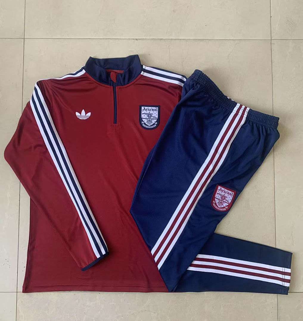 B2539# 2526 Arsenal Dark Red Half-Zip Suit S-2XL — foto 3