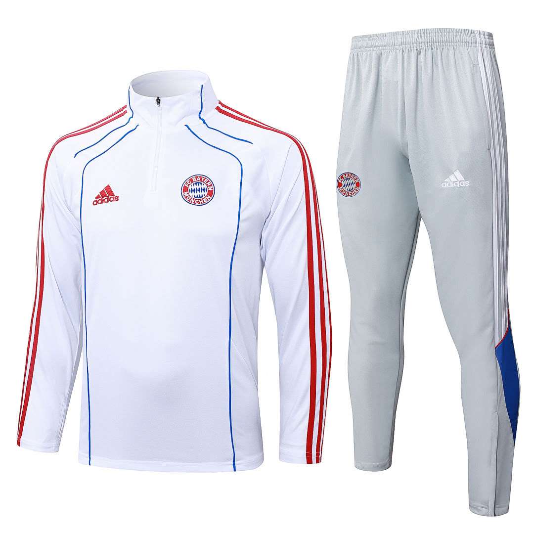 B2556# 2526 Bayern White Retro Half-Zip Suit S-2XL — foto 1