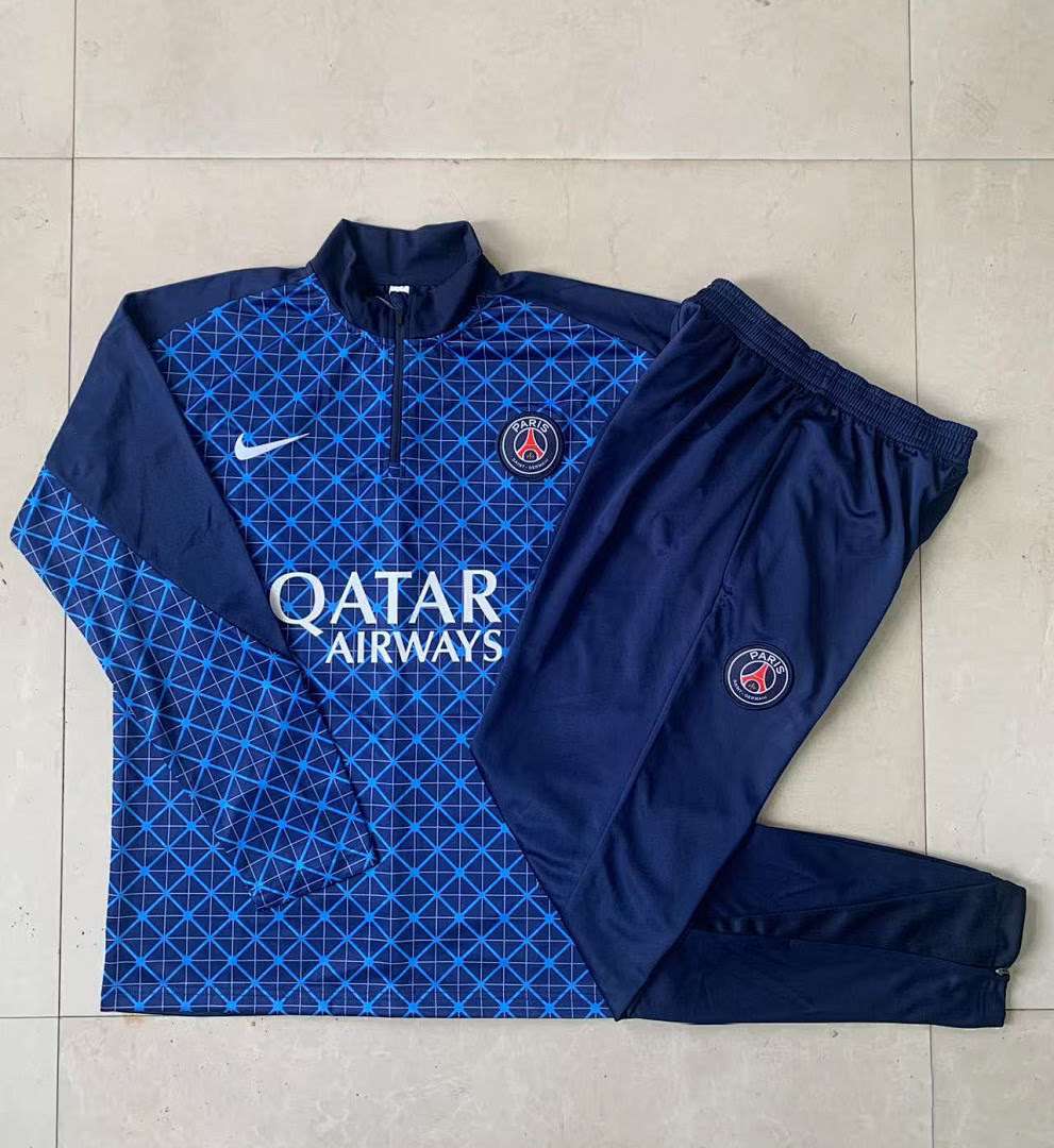 B2566# 2526 PSG Blue Check Inkjet Half-Zip Set S-2XL — foto 3