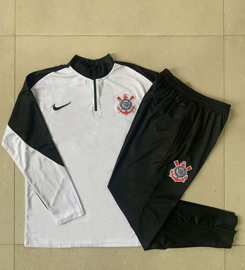B2567# 2526 Corinthians White Half-Zip Suit S-2XL — foto 3