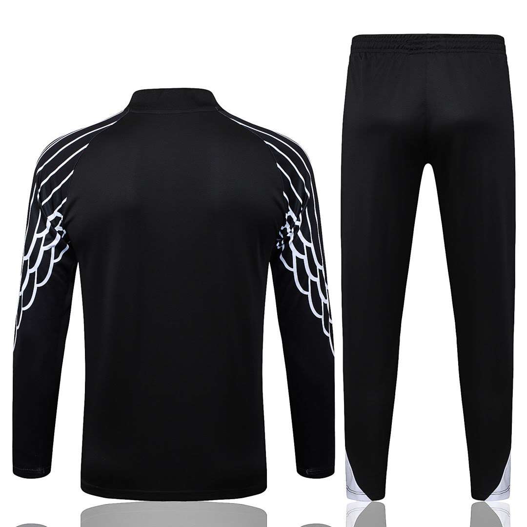 B2573# 2526 Jordan Paris Black Inkjet Half-Zip Suit S-2XL — foto 2