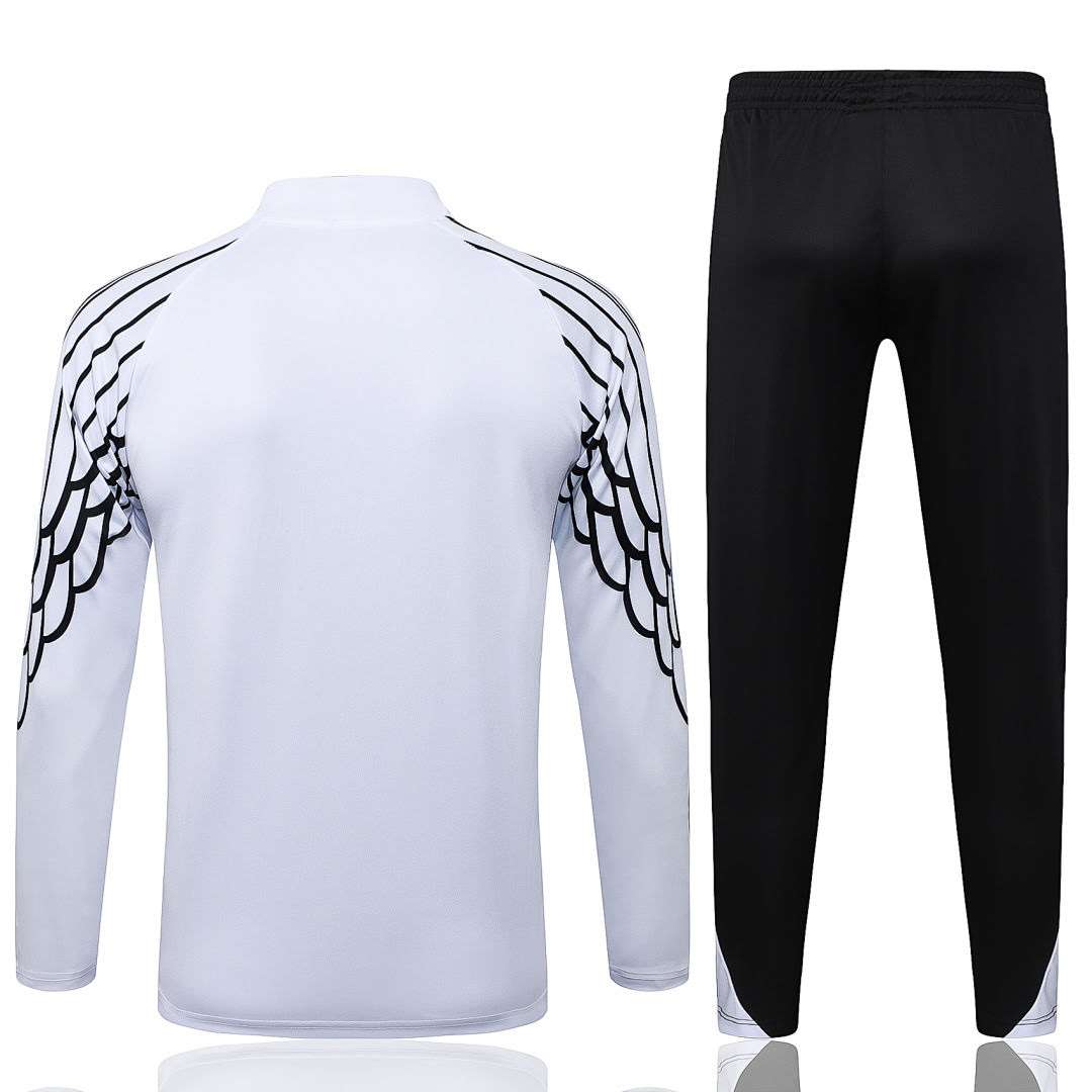 B2574# 2526 Jordan Paris White Inkjet Half-Zip Suit S-2XL — foto 2