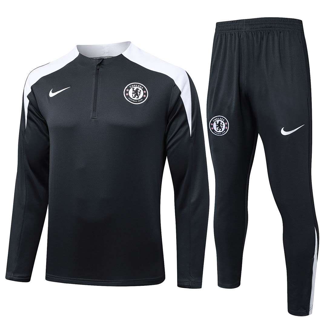 B2577# 2526 Chelsea Dark Grey Half-Zip Suit S-2XL — foto 1
