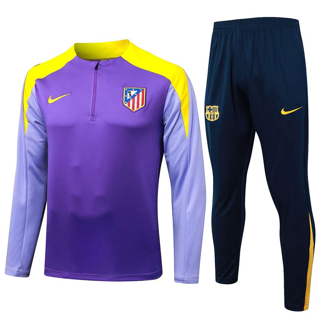 B2578# 2526 Atletico Madrid Purple Half-Zip Suit S-2XL — foto 1