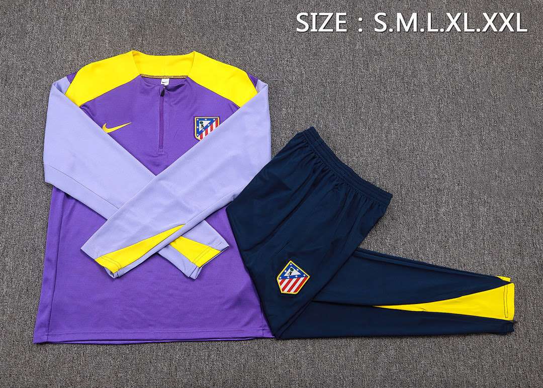 B2578# 2526 Atletico Madrid Purple Half-Zip Suit S-2XL — foto 3