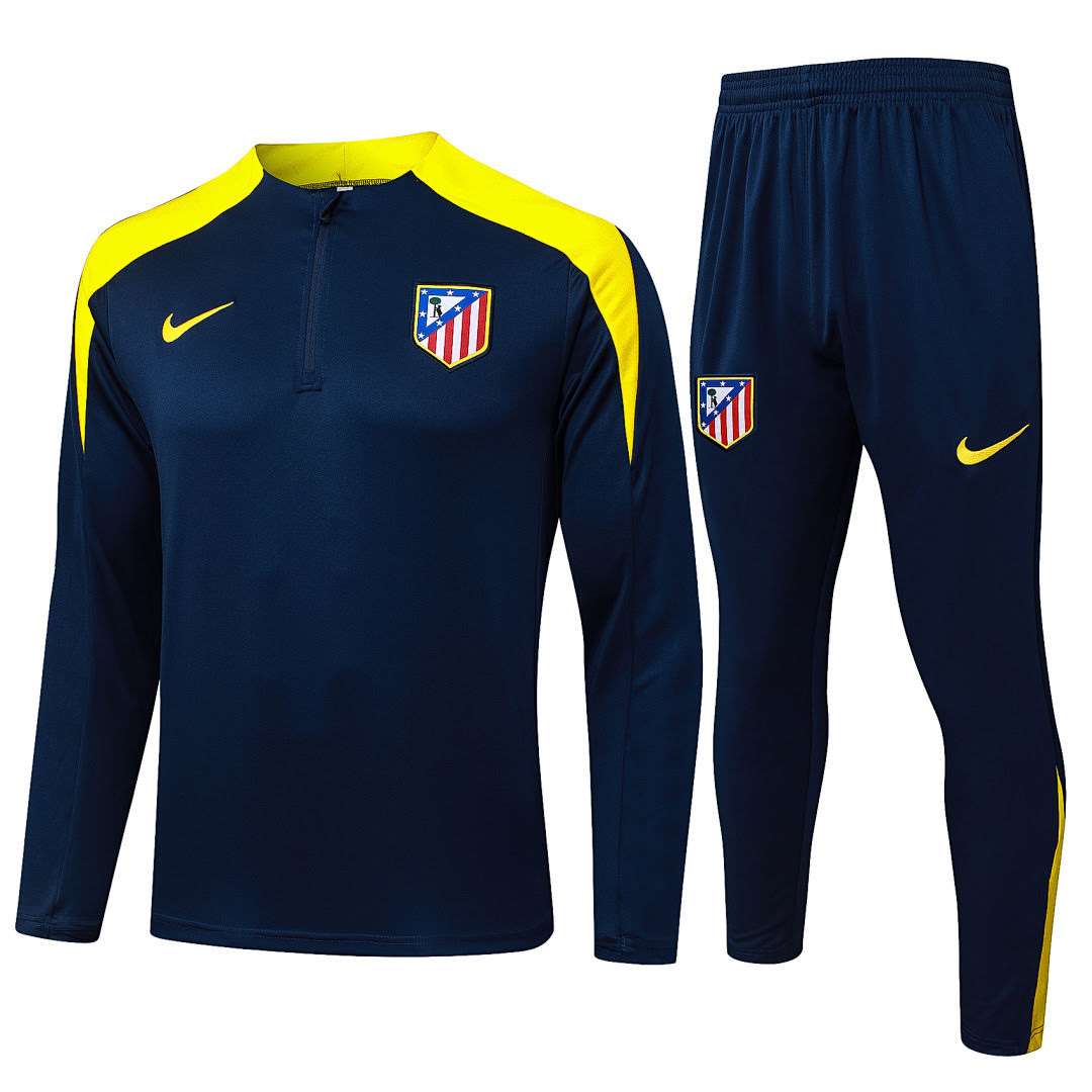 B2580# 2526 Atletico Madrid Dark Blue Half-Zip Suit S-2XL — foto 1