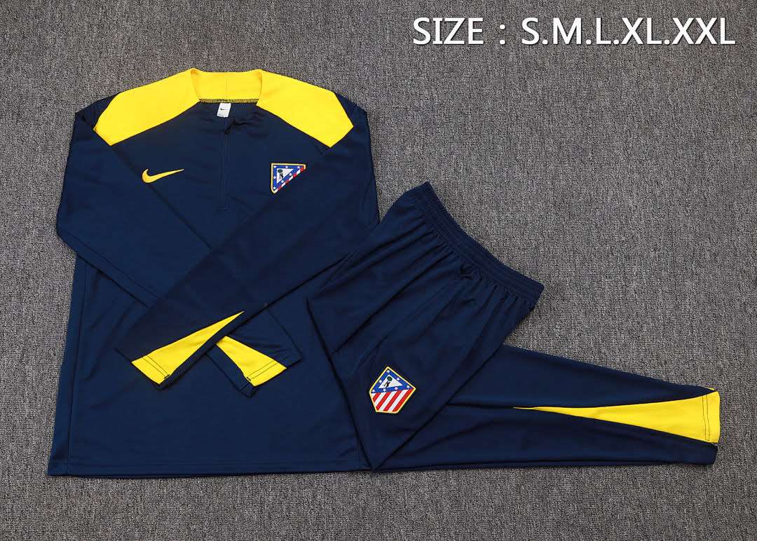 B2580# 2526 Atletico Madrid Dark Blue Half-Zip Suit S-2XL — foto 3