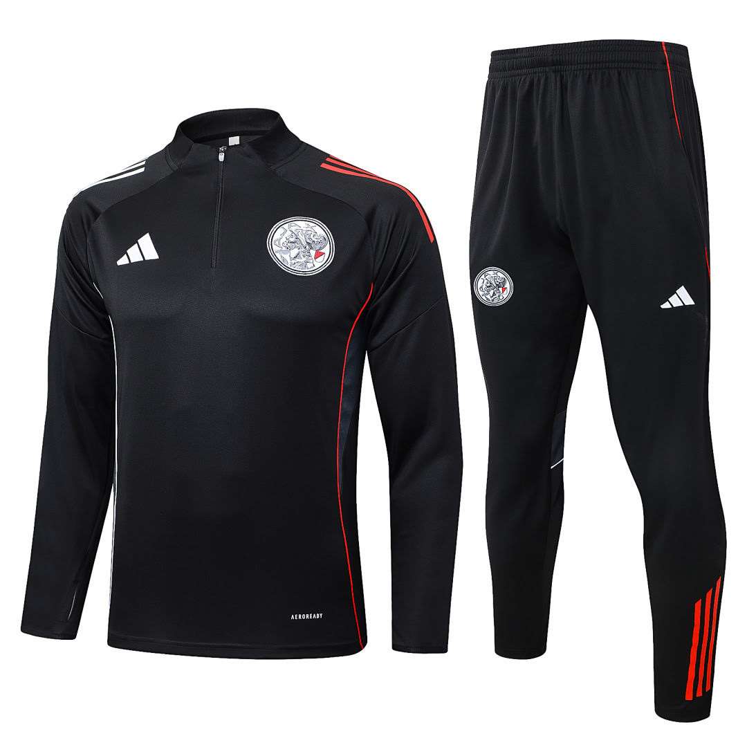 B2584# 2526 Ajax Black Half-Zip Suit S-2XL — foto 1