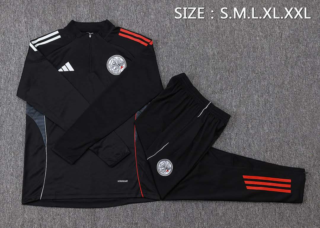B2584# 2526 Ajax Black Half-Zip Suit S-2XL — foto 3