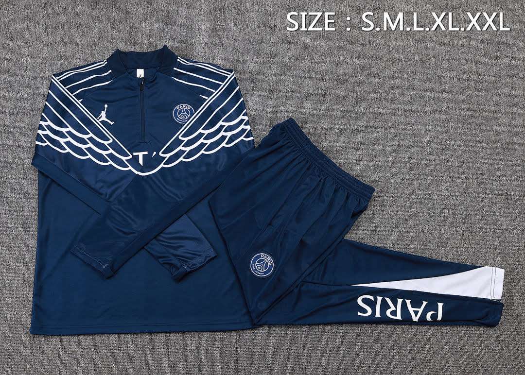 B2591# 2526 Jordan PSG Dark Blue Half-Zip Suit S-2XL — foto 3