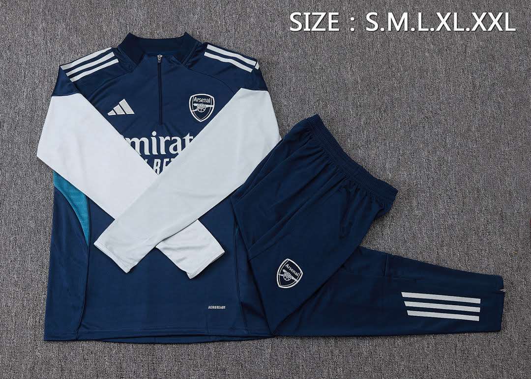 B25102# 2526 Arsenal Dark Blue Half-Zip Suit S-2XL — foto 3