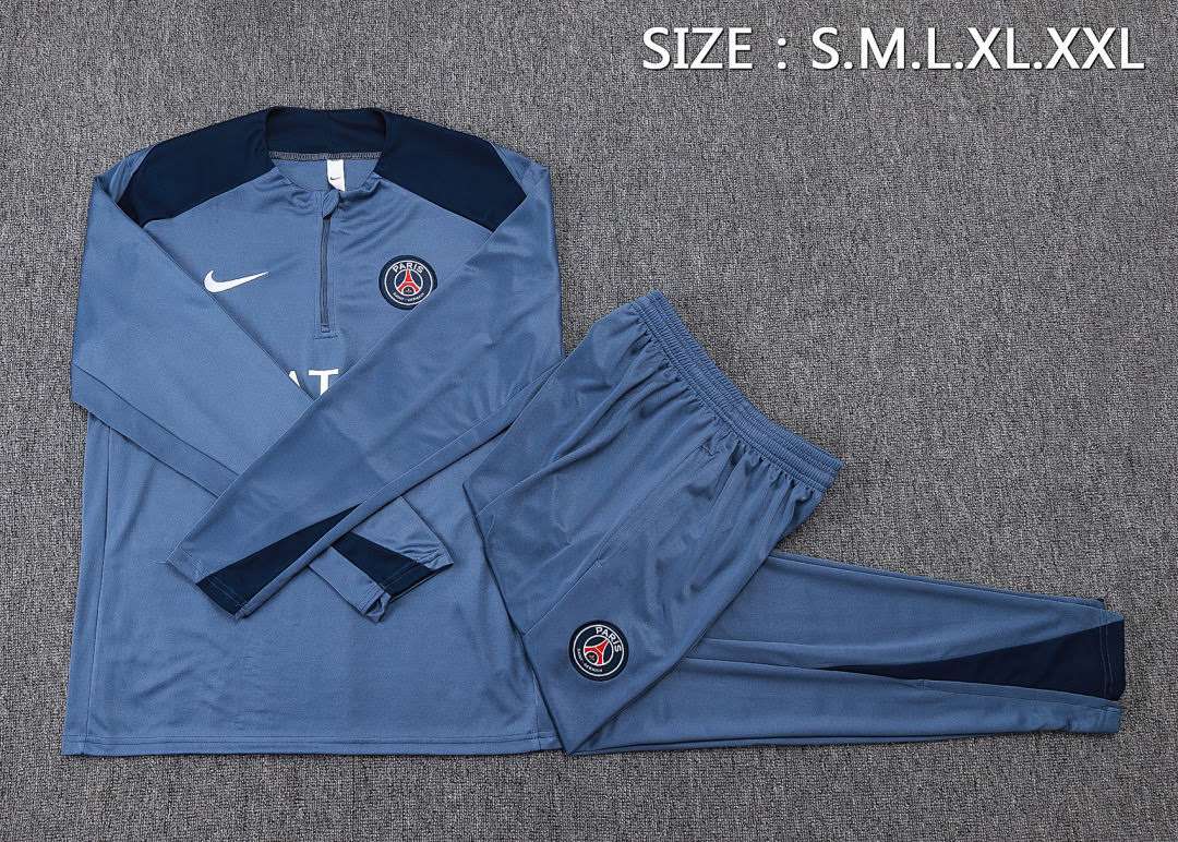 B25104# 2526 PSG Grey Half-Zip Suit S-2XL — foto 3
