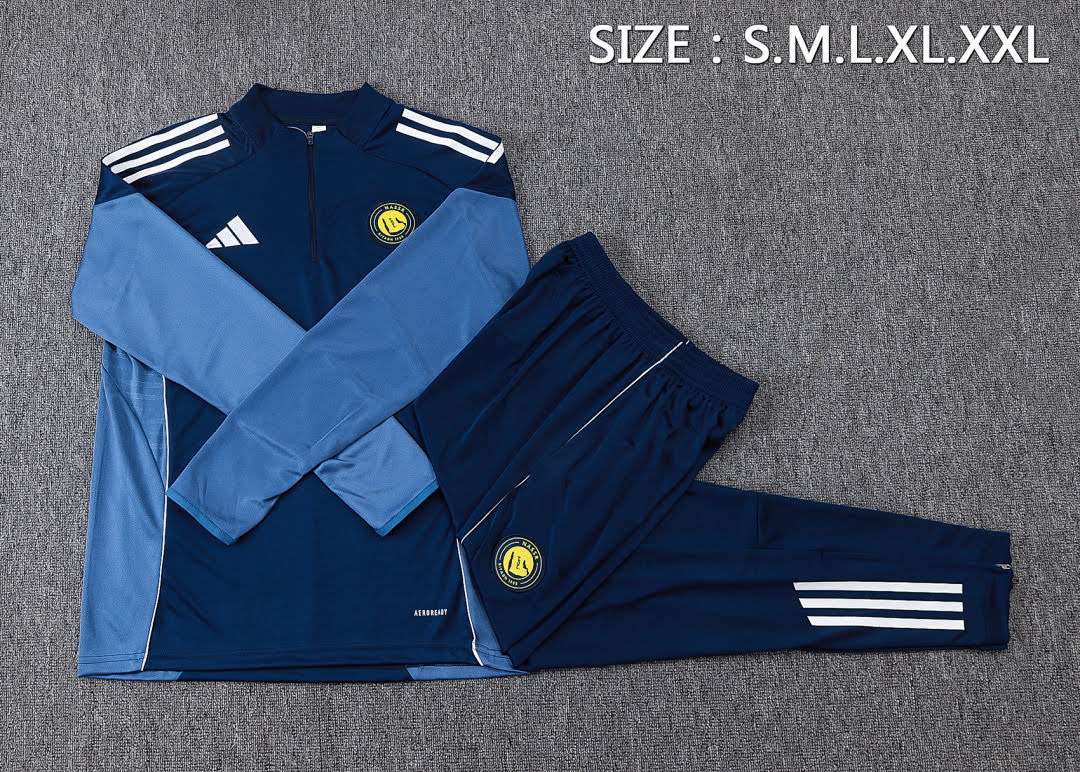 B25110# 2526 Riyadh Dark Blue Half-Zipper Suit S-2XL — foto 3