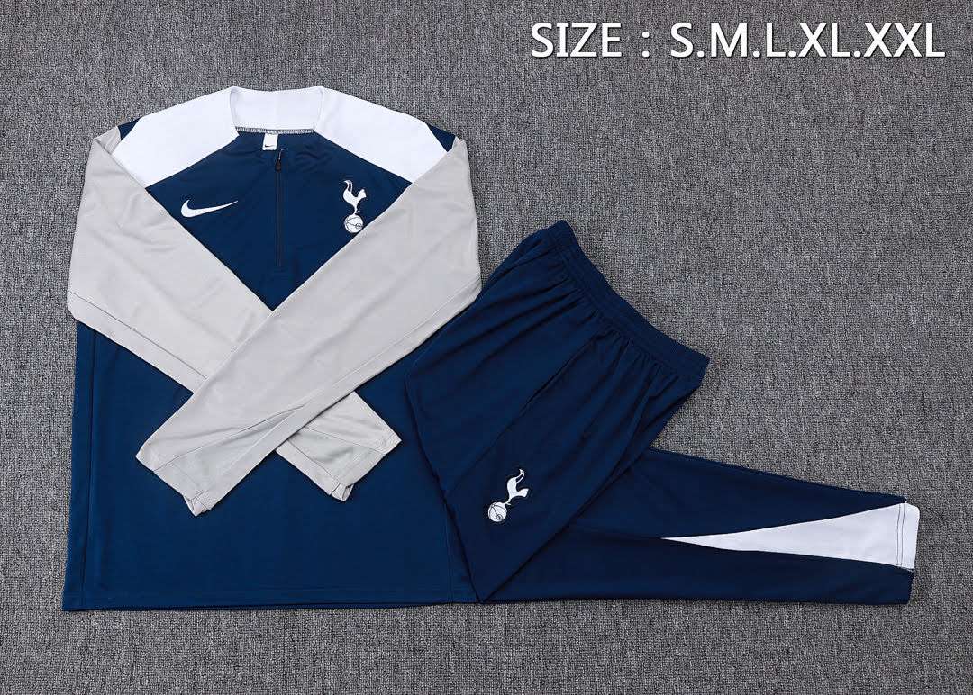 B25111# 2526 Tottenham Hotspur Royal Blue Half-Zip Suit S-2XL — foto 3