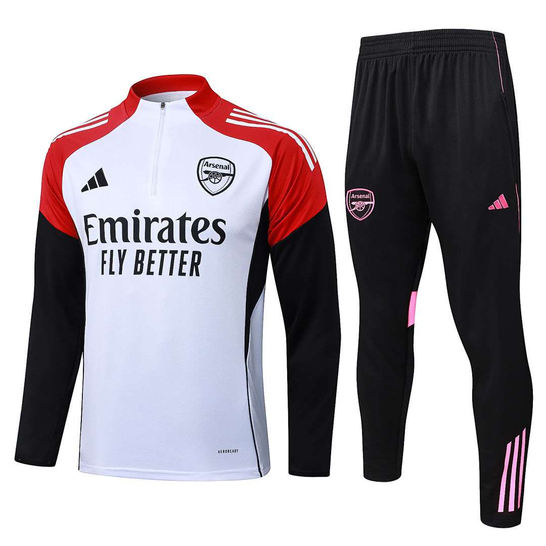B25115# 2526 Arsenal White Half-Zip Suit S-2XL — foto 1