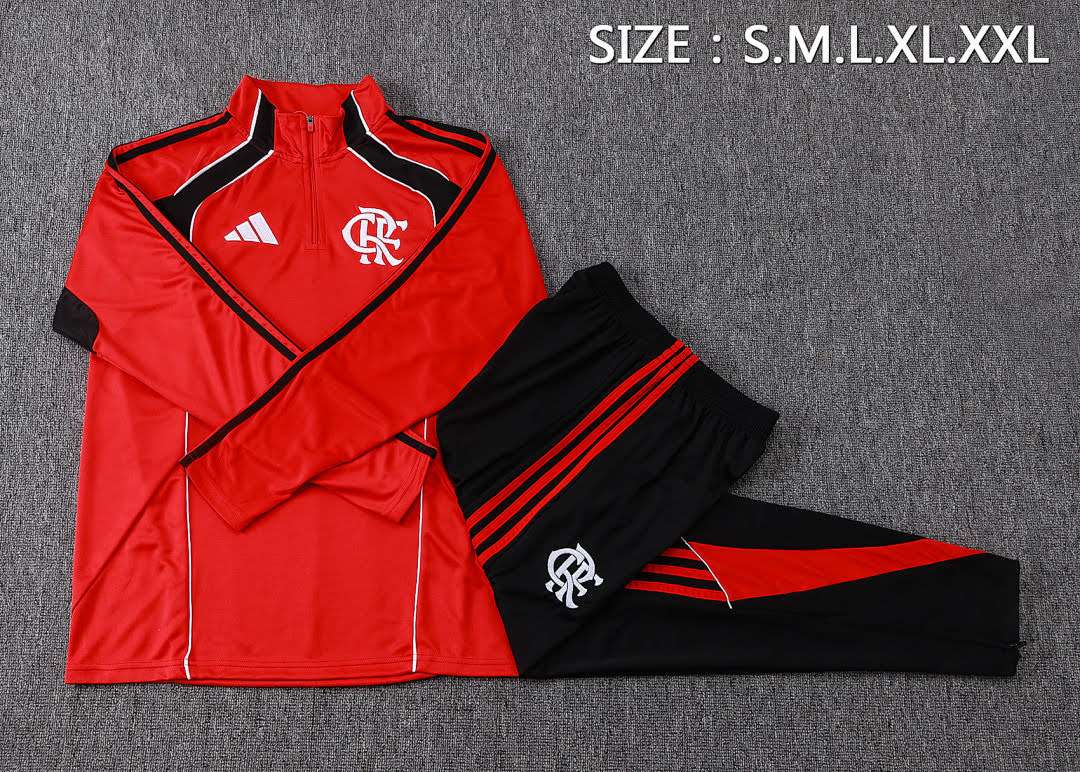 B25120# 2526 Flamenco Red Half-Zip Suit S-2XL — foto 3