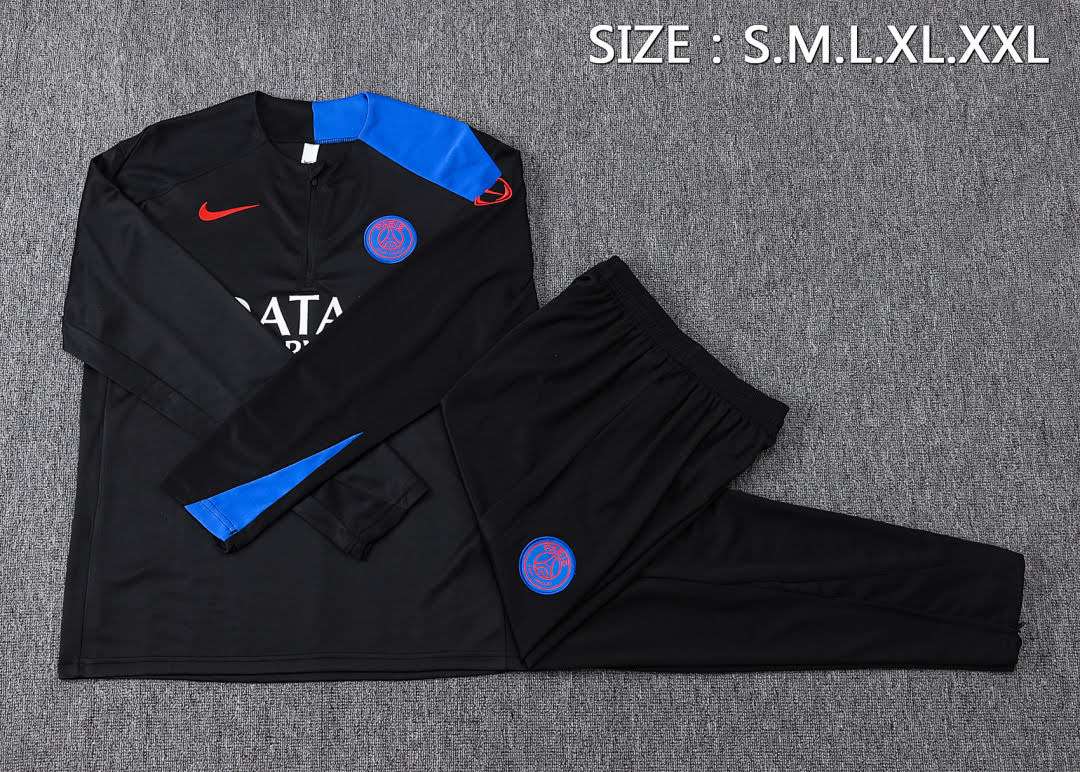 B25122# 2526 PSG Black Half-Zip Suit S-2XL — foto 3