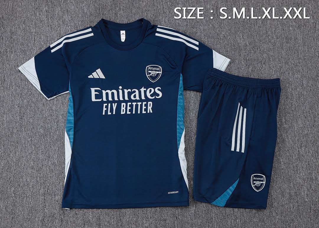 B25222# 2526 Arsenal Royal Blue Short-Sleeve Suit S-2XL — foto 3