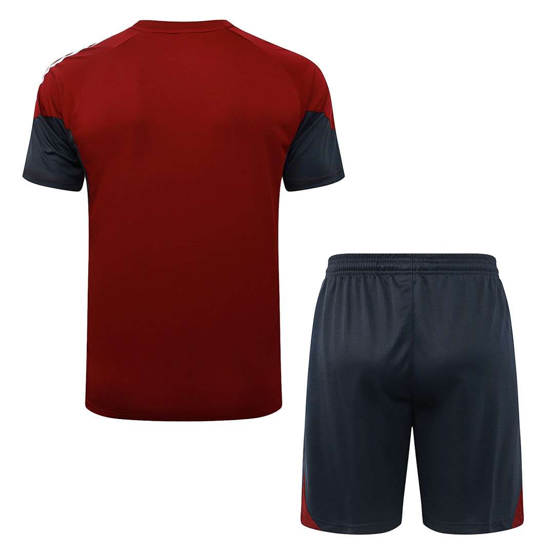 B25244# 2526 Arsenal maroon short-sleeved suit S-2XL — foto 2