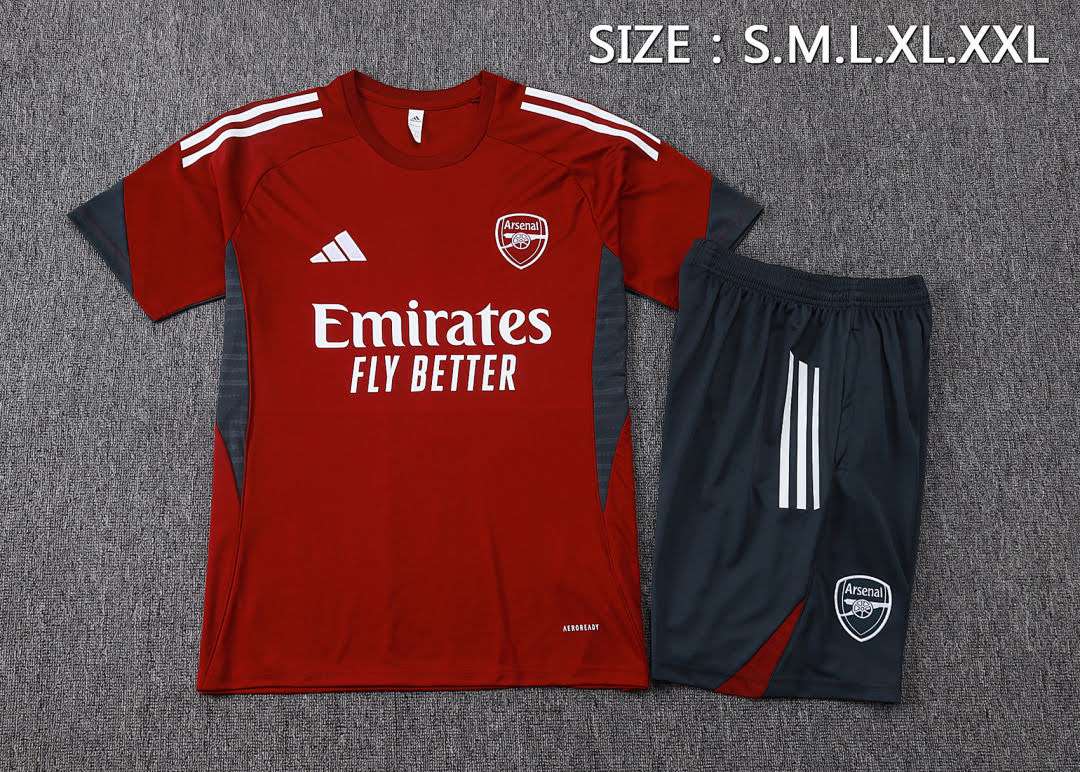 B25244# 2526 Arsenal maroon short-sleeved suit S-2XL — foto 3